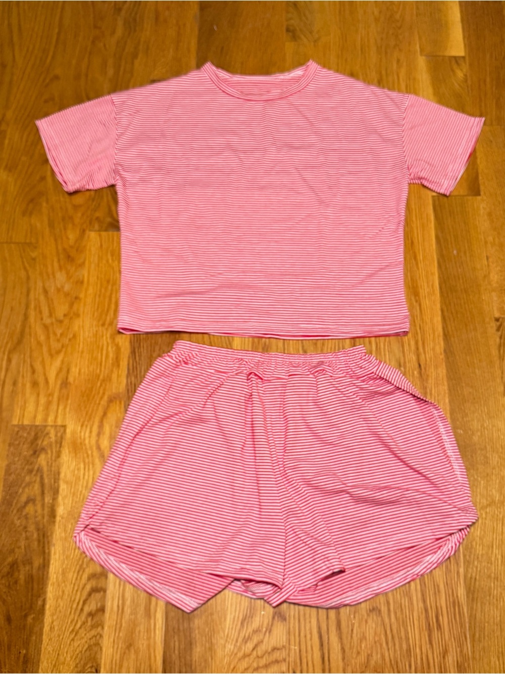 NWOT Softari Red Striped Pajama Set - Soft Short Sleeve Top & Shorts